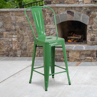 Flash Furniture CH-31320-24GB-GN-GG Metal Bar Stool in Green